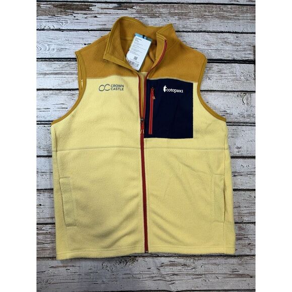 Cotopaxi Abrazo Fleece Vest Full Zip XL Mens Yellow Amber Jacket Coat Hiking NWT - Picture 1 of 9